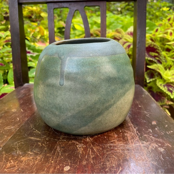 Artisan Pottery Assymetrical Round Vase - Picture 1 of 9